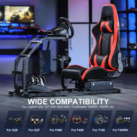 Marada Racing Wheel Stand Racing Simulator Steering Wheel Stand with Red Seat Tilt-Adjustable for G29 G920 T300RS T150 PS4 Xbox Wheel,Pedals NOT Included