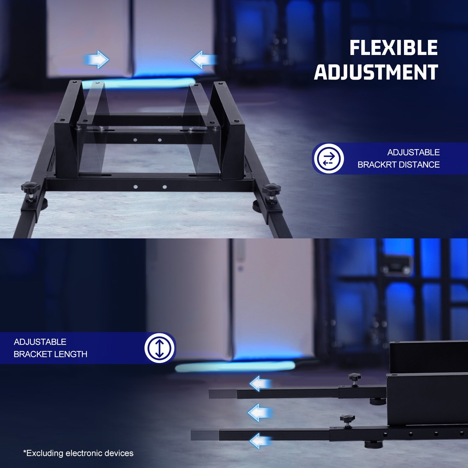 Marada Racing Simulator Cockpit Seat Frame with Black Seat with Bolts Suitable for Dardoo, Supllueer, Anman Sim Gaming Stand Adjustable & Portable Real Driving & Flying Simulation Split Seat Cockpit