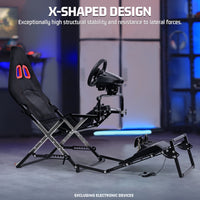 Marada Racing Sim Rig Cockpit with Seat for Logitech G29 G920 G923 | X-Type Stable Frame Structure | Wheel & Pedals Not Included