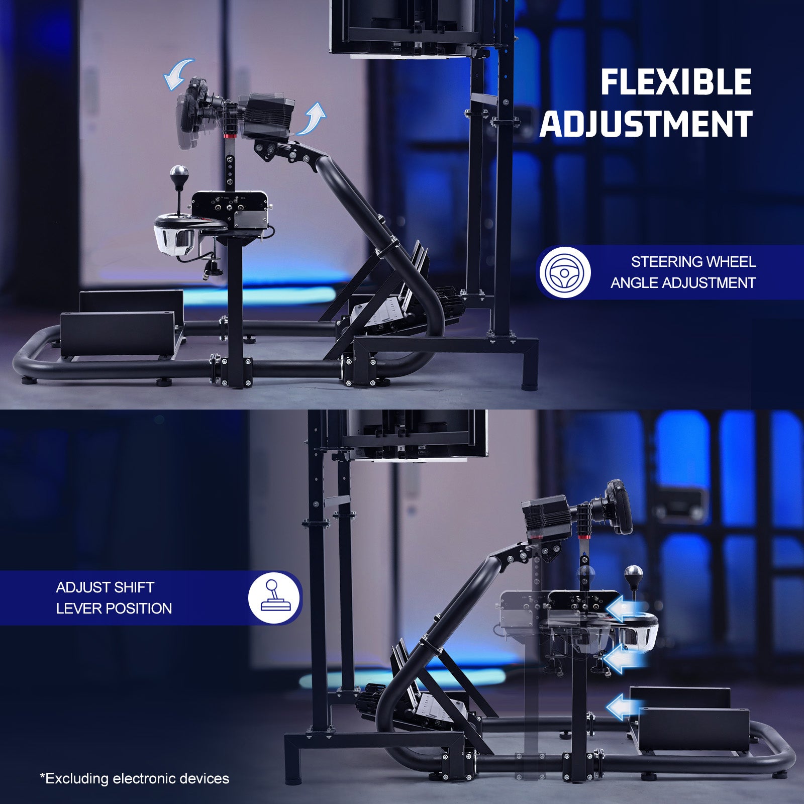 Marada Racing Sim Cockpit with Red Seat & Triple Monitor Stand Fit for Logitech G29