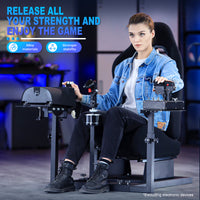 Marada Racing Flight Simulator Cockpit with Black Seat Compatible for Thrustmaster A10C Hotas Warthog Adjustable Throttle,Joystick,Keyboard NOT Included