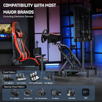 Marada Racing Cockpit with TV Stand & Red Seat Fit for G923 G920 T500,FANTEC,T3PA/TGT Stable & Strong Wheel and Pedals Not Included Driving Simulator Cockpit-54