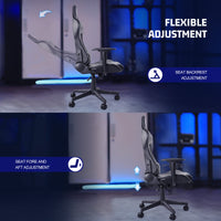 Marada Flight and Racing Game Chair with backrest Black Grey Premium Recliner