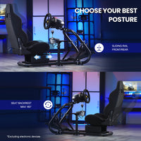 Marada Racing Wheel Stand (Cockpit 54) Adjustable Fit for |Logitech G25 G27 G29 G920 |Thrustmaster T80 T150 | Fanatec with Black Racing Seat Wheel, Pedals,and Shifter Not Include