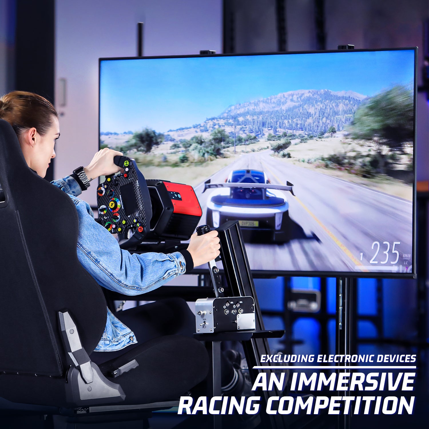 Marada 4080 Aluminum Racing Frame with Seat,Compatible with Logitech/Thrustmaster/PXN