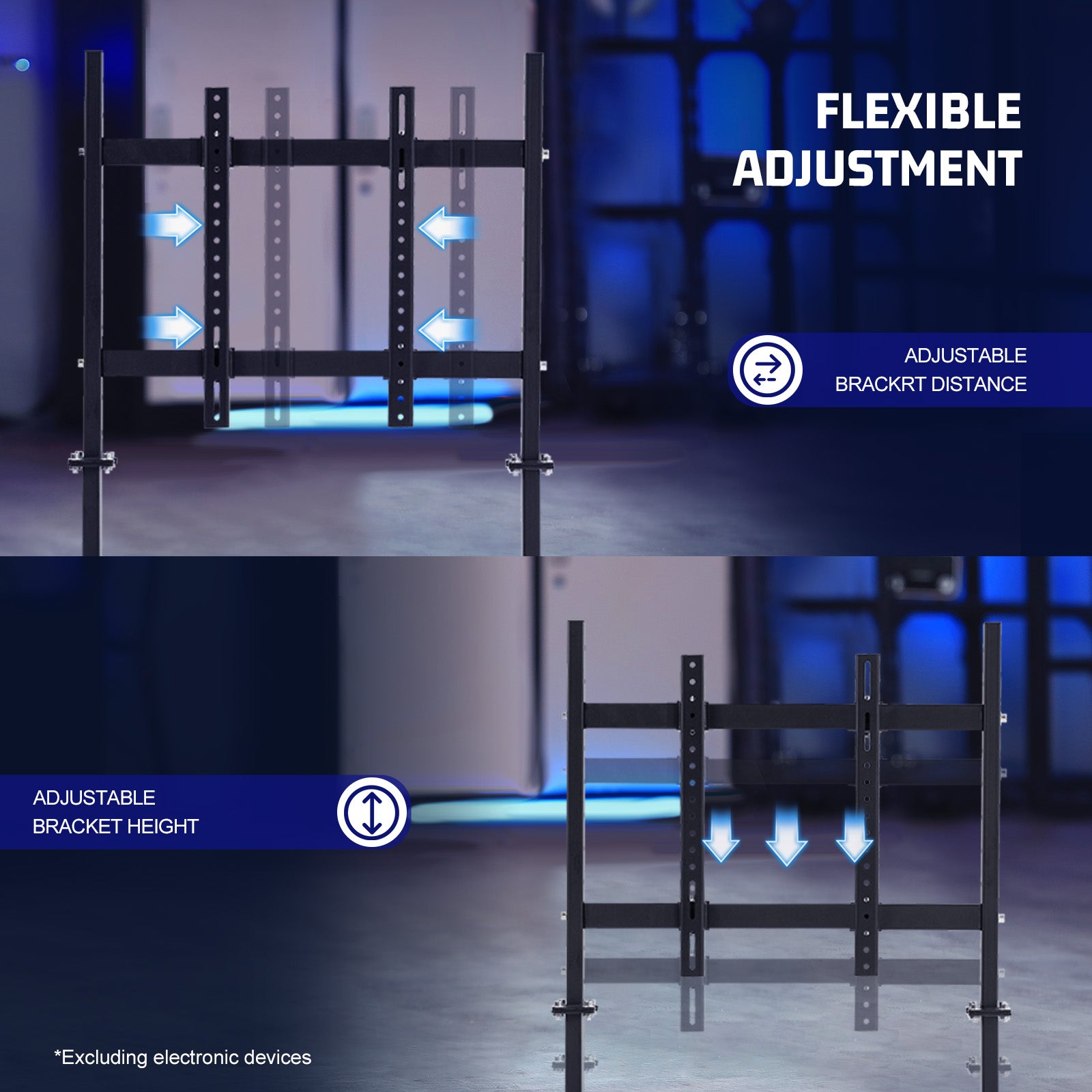 Marada Racing Sim Monitor Frame Suitable for Dardoo, Supllueer Stand Support Screens from 24 to 60 inches Stable & Height Position Adjustable Racing TV Mount for TV and PC Monitors Loading 110 lbs