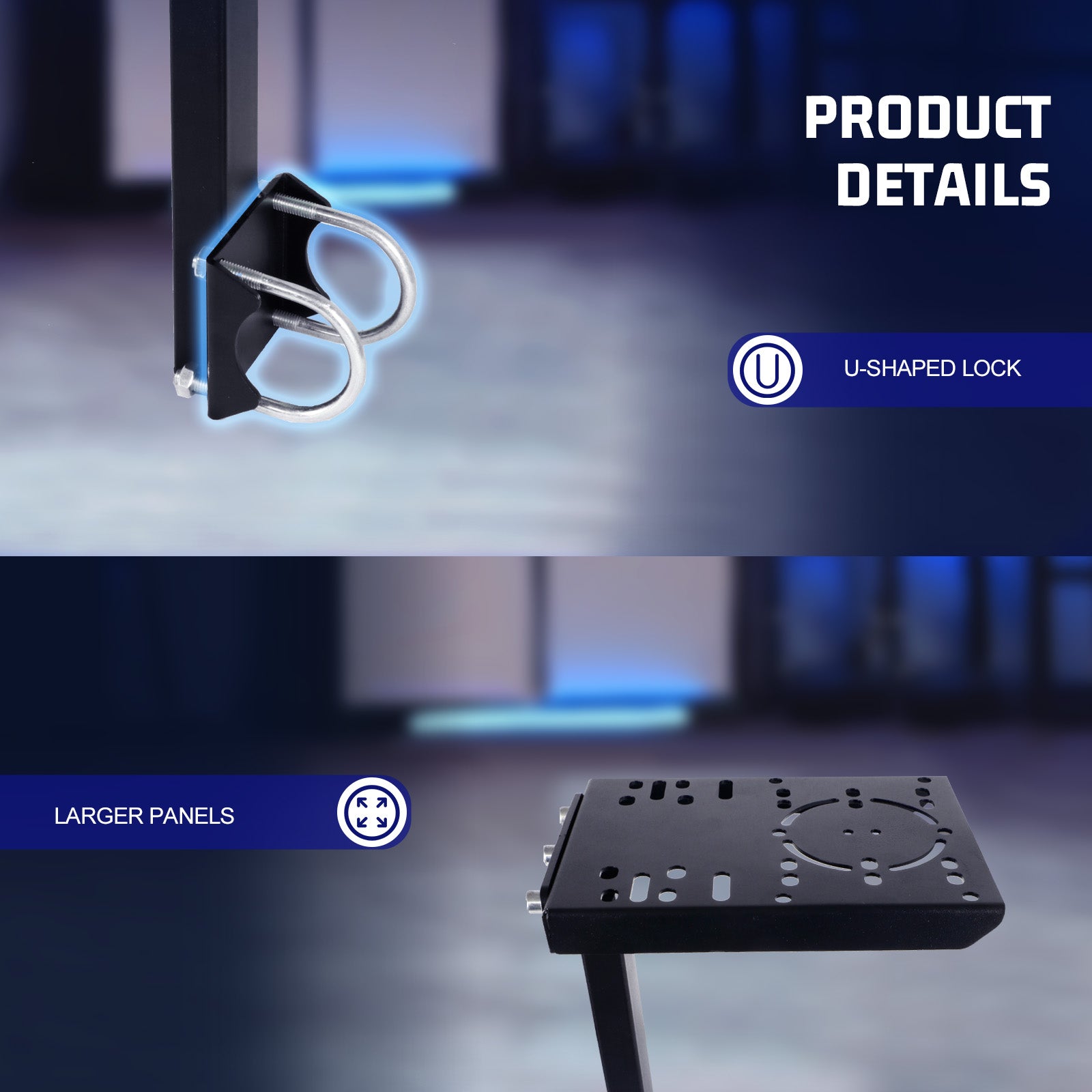 Marada Gearshift Mount Fit for 50MM Round Tube Racing Simulation Cockpit Upgrade Flight Gear Shift Platform