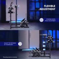 Marada Flight Racing Sim Cockpit Dual Mounting Platform Compatible with Logitech, PXN, Thrustmaster HOTAS Warthog, G29, G920, G923, X52 Adjustable Stand Wheel, Pedal, Throttle, Joystick Not Included