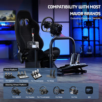 Marada G920 Racing Simulator Cockpit Frame Large Round Tube Stable and Adjustable Racing Wheel Stand Fit for Logitech G25 G27 G29 G920 Thrustmaster T80 T150 Wheel, Pedals and Shifter Not Include（with Seat） Visit the Marada Store