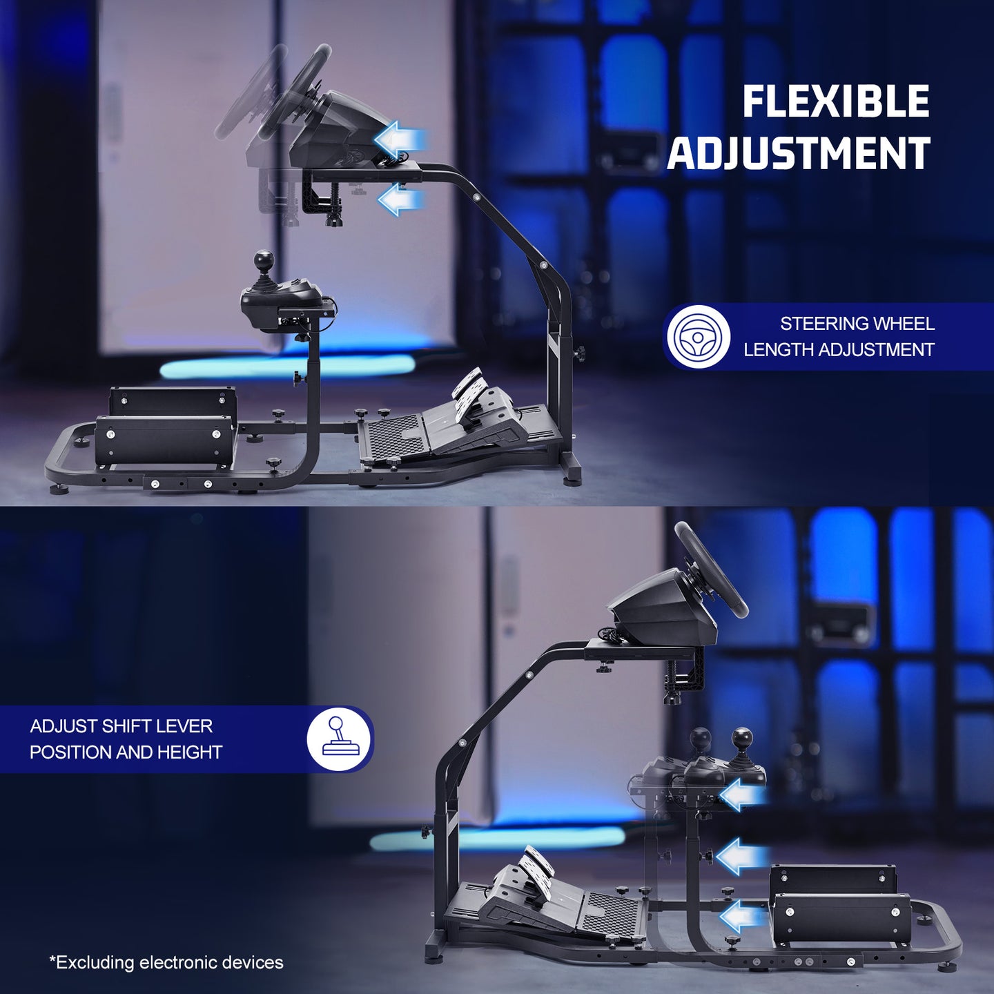 Marada Racing Simulator Cockpit with V2 Support Game Support Stand Up Simulation Driving Bracket for Logitech G29, G27, G25, G923 Racing Steering Wheel Stand Without Wheel and Pedals