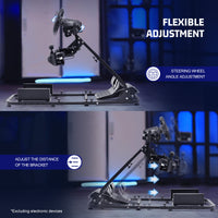 Marada Foldable Flight Racing Sim Cockpit Dual Platform Compatible with Thrustmaster, PXN, Logitech G29, G920, X52, X56 Adjustable Gaming Simulator Stand Throttle & Joystick & Keyboard Not Included