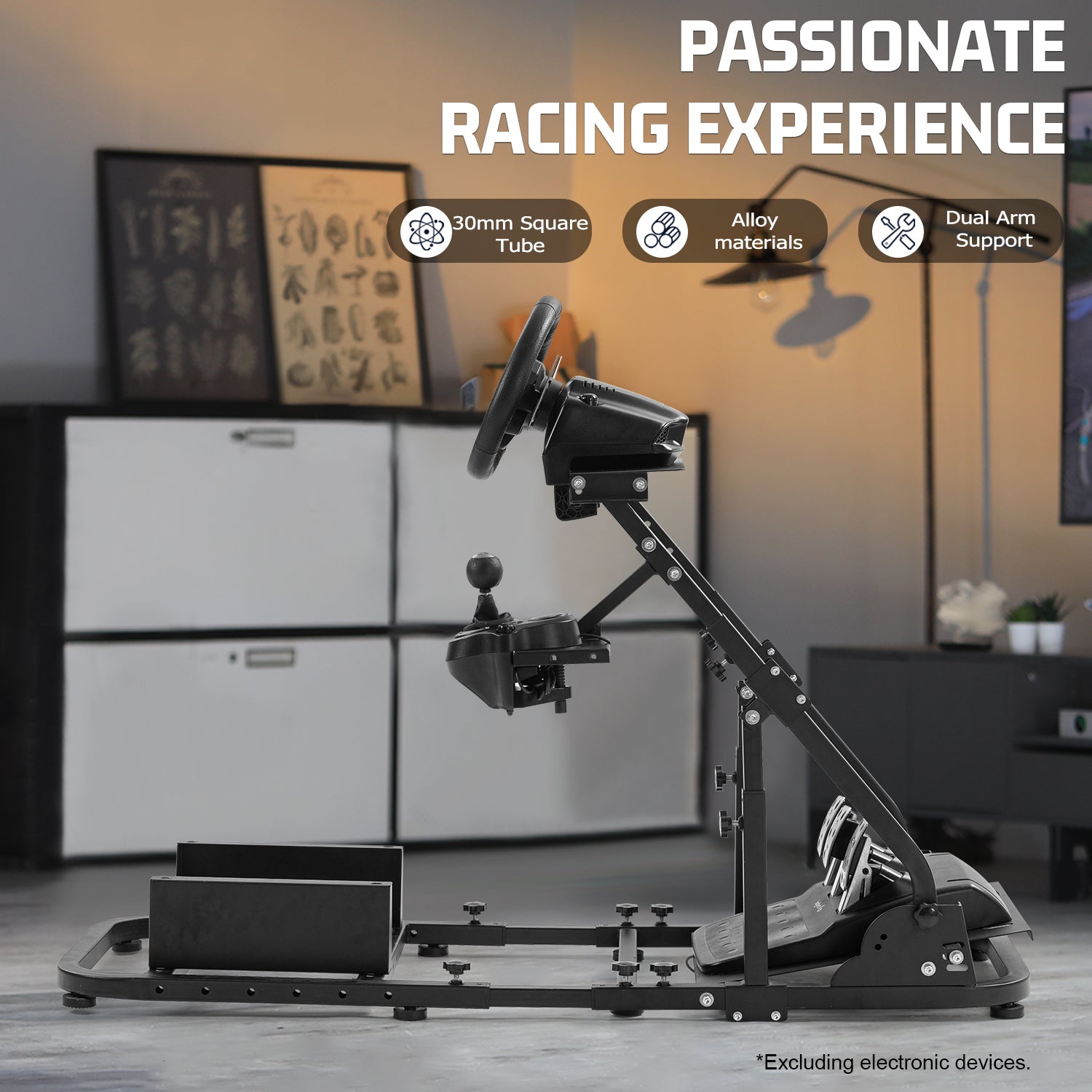 Marada Stable Racing Simulator Cockpit Stand Fit for Logitech G27 G29 G923 G920 Thrustmaster T80