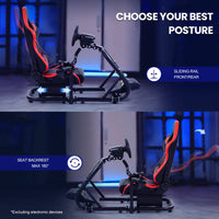 Marada Racing Wheel Stand (Cockpit 54) Adjustable Fit for |Logitech G25 G27 G29 G920 |Thrustmaster T80 T150 | Fanatec with Red Racing Seat Wheel, Pedals,and Shifter Not Include Visit the Marada Store