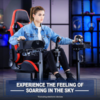 Marada Racing Flight Game Mount with Red Seat Compatible with Thrustmaster A10C Hotas Warthog Adjustable Throttle,Joystick,Keyboard not included