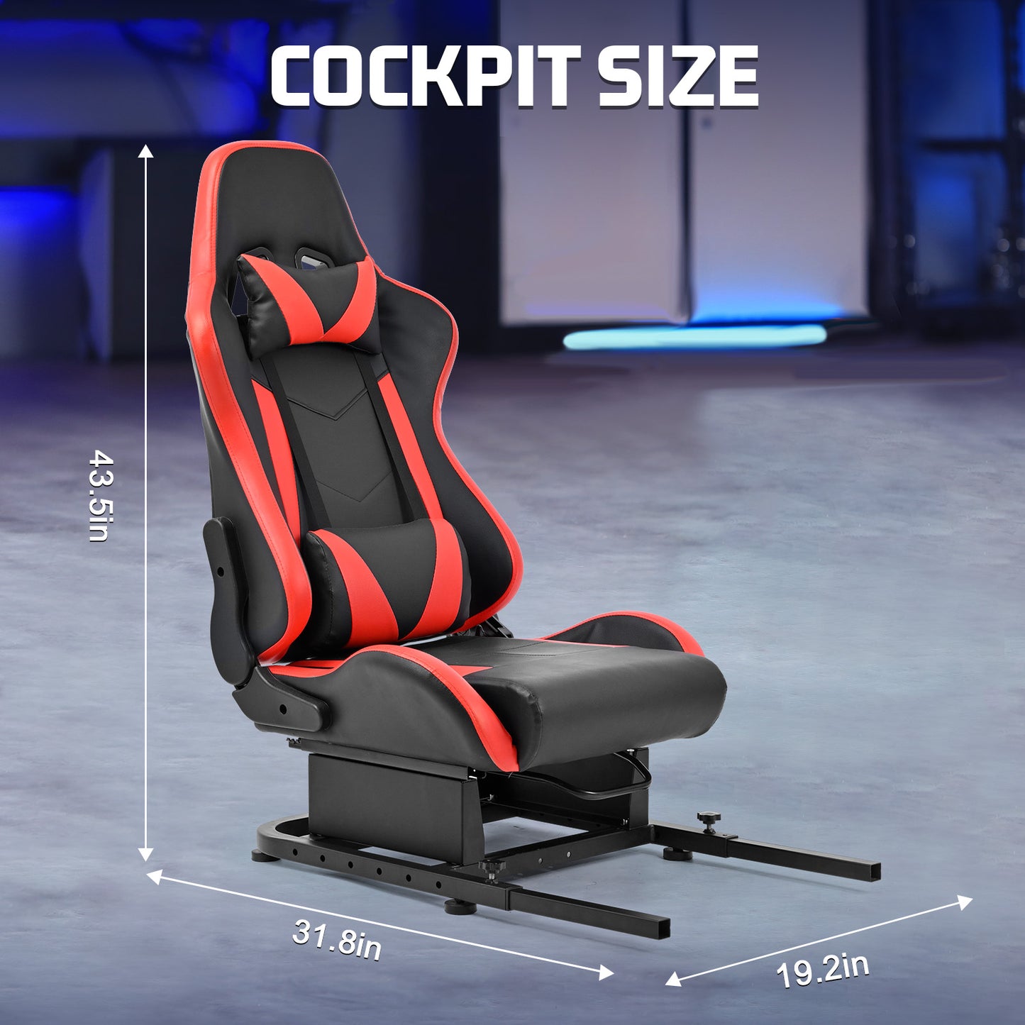 Marada Rear Seat Frame with Bolts and Red Seat Compatible Stand Suitable for Dardoo, Supllueer, Anman Sim Gaming Stand Adjustable & Portable Real Driving & Flying Simulation Split Rear Seat Cockpit