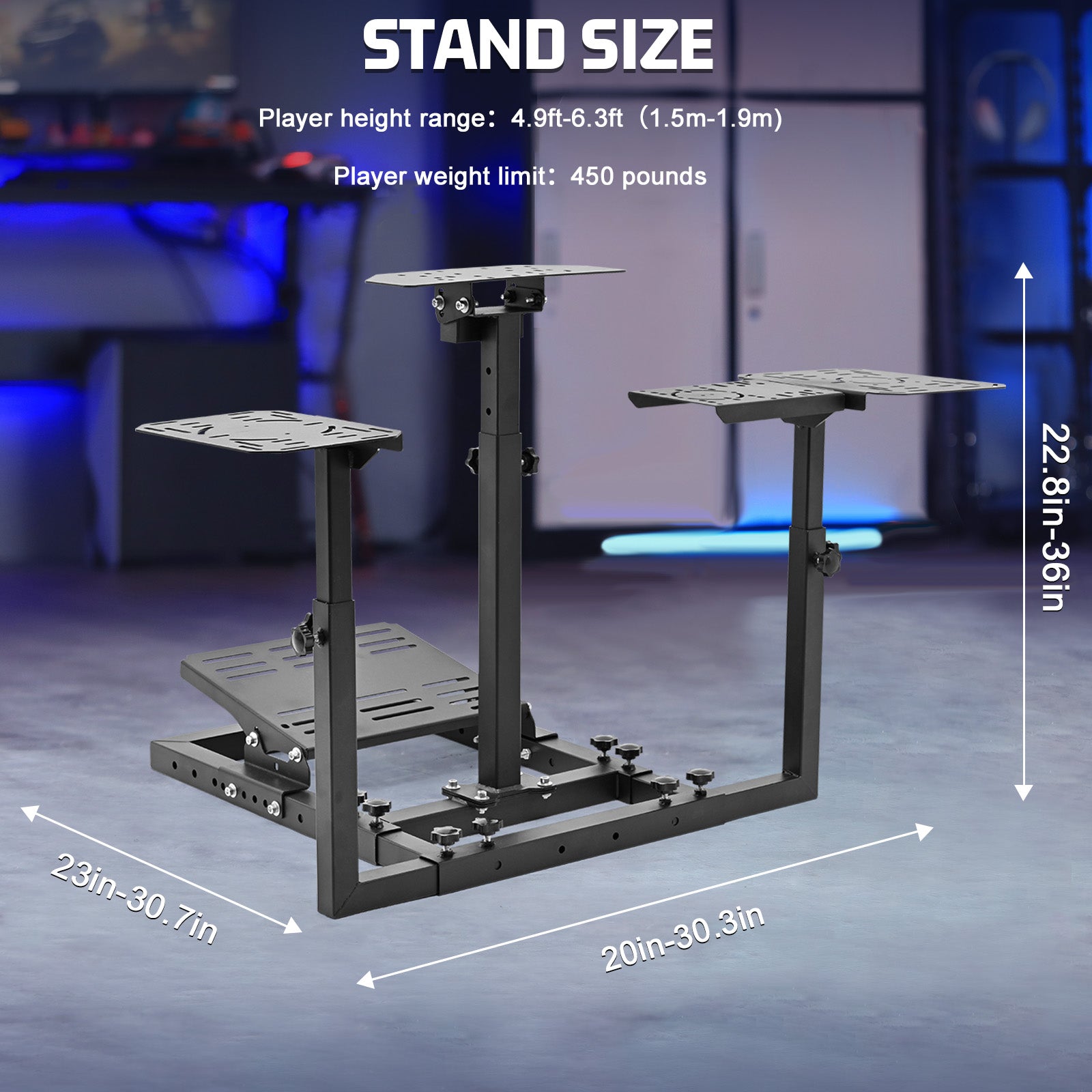 Marada Flight Racing Sim Cockpit Dual Mounting Platform Compatible with Logitech, PXN, Thrustmaster HOTAS Warthog, G29, G920, G923, X52 Adjustable Stand Wheel, Pedal, Throttle, Joystick Not Included