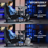 Marada Universal Flight Simulation Cockpit with Racing Seat or Racing Wheel Stand Adjustable Compatible with Thrustmaster HOTAS Warthog,Logitech G29 G920 Wheels,Pedals,Throttle,Joystick Not Included