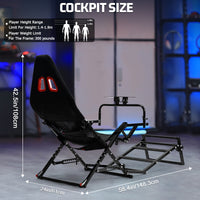 Marada Racing Sim Rig Cockpit with Seat for Logitech G29 G920 G923 | X-Type Stable Frame Structure | Wheel & Pedals Not Included
