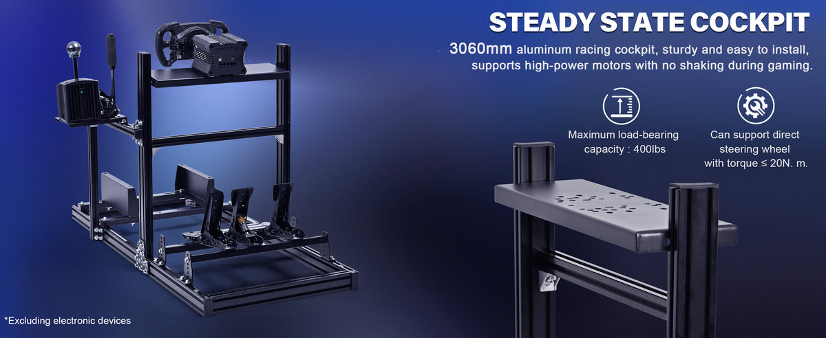 Marada Sim Rig Marada 3060 Aluminum Profile Adjustable Racing Simulator Cockpit Compa
