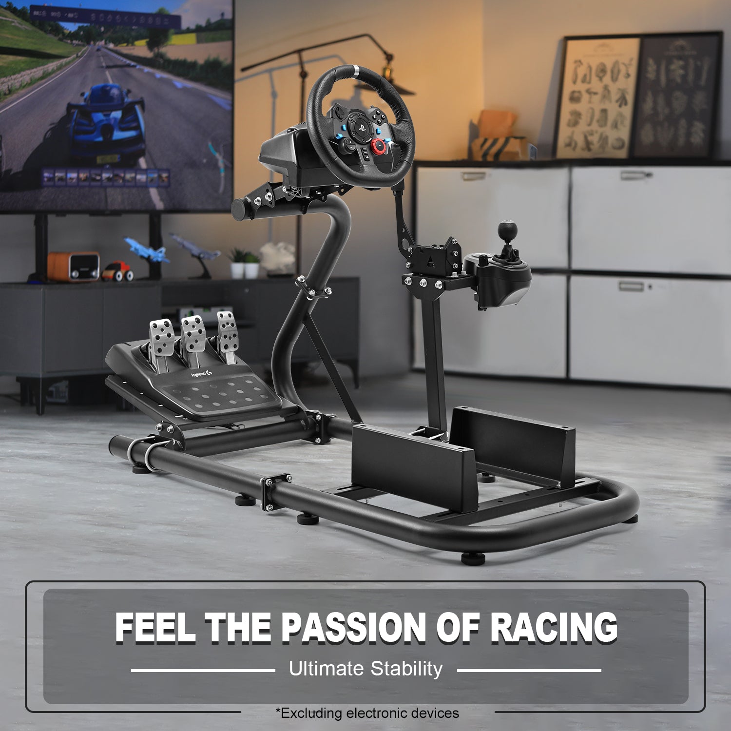 Marada Pro Racing Simulator Cockpit Stand Adjustable Fit for Logitech G25 G27 G29 G920