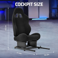 Marada Racing Simulator Cockpit Seat Frame with Black Seat with Bolts Suitable for Dardoo, Supllueer, Anman Sim Gaming Stand Adjustable & Portable Real Driving & Flying Simulation Split Seat Cockpit