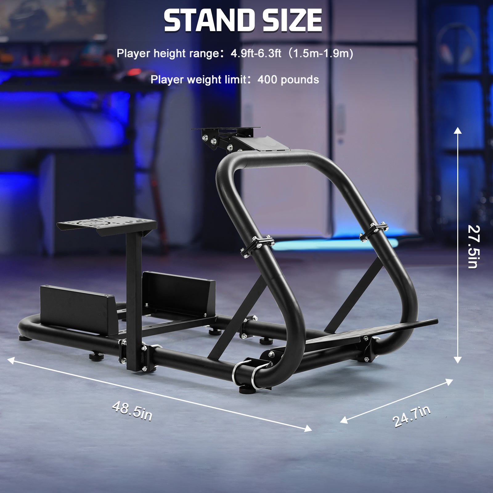 Marada Racing Cockpit Frame Upgrade Stable Racing Wheel Stand Adjustable Fit for Logitech G25 G27 G29 G920 Thrustmaster T80 T150 Fanatec Wheel, Pedals,and Shifter Not Include