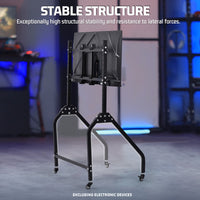 Marada adjustable monitor stand with lockable wheel design is compatible with all cockpit stands sold in our store