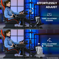 Marada Flight & Racing Sim Cockpit with Red Seat Fits for HOTAS Warthog Logitech G29