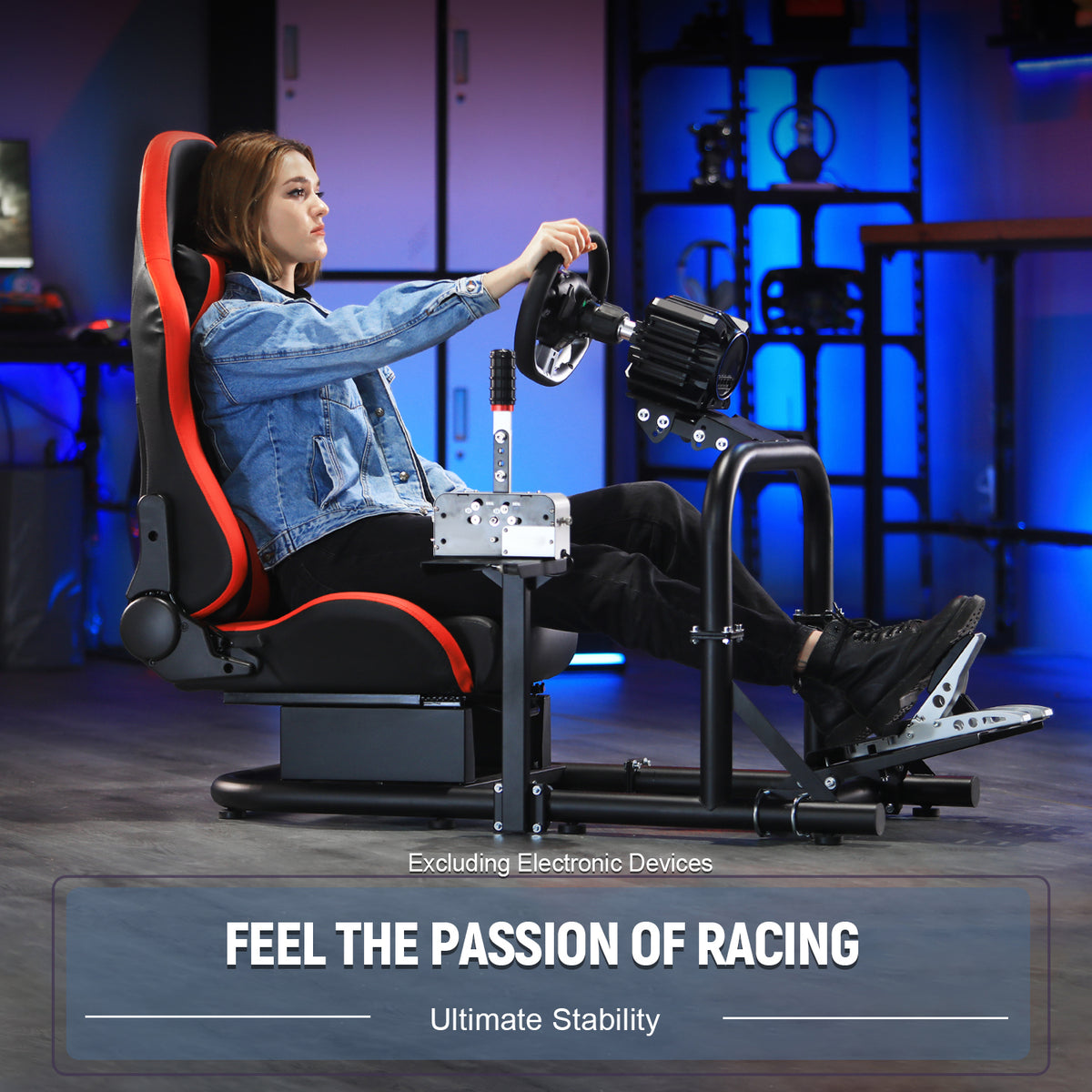 Logitech T150 Marada Racing Cockpit Frame with Red Seat Upgrade Stable Racing Wheel