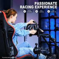 Marada Racing Wheel Stand Racing Simulator Steering Wheel Stand with Red Seat Tilt-Adjustable for G29 G920 T300RS T150 PS4 Xbox Wheel,Pedals NOT Included