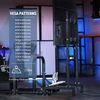 Marada Racing Cockpit with TV Stand & Black Seat Fit for Logitech G923 G920, Thrustmaster, T3PA/TGT, Wheel and Pedal Not Included Driving Simulator Cockpit-55