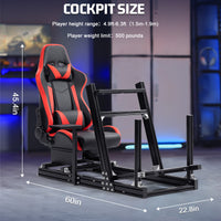 Marada 4080 Aluminum Racing Frame with Seat Compatible with Logitech Thrustmaster PXN