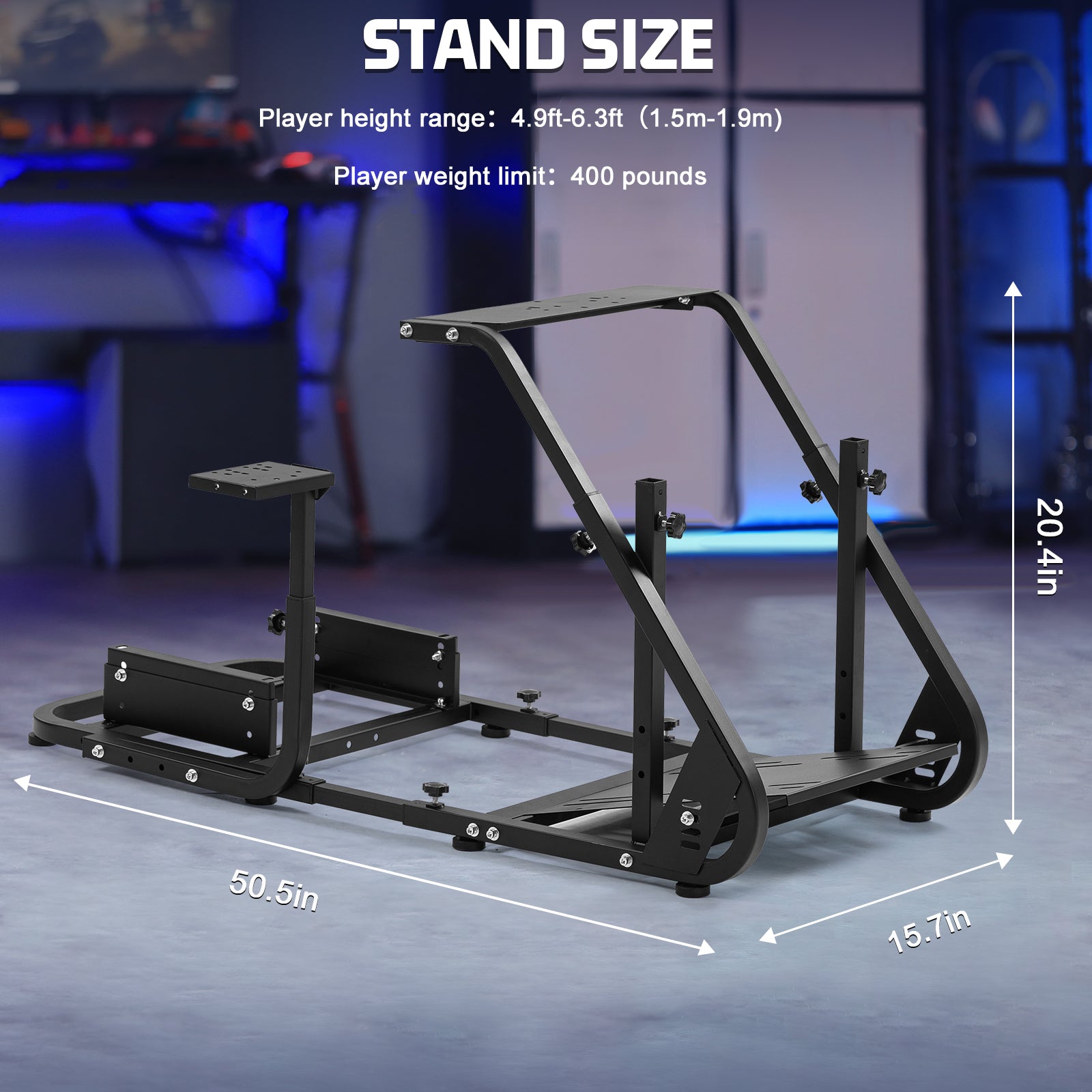 Marada Racing Wheel Stand Suitable for G25 G27 G29 G920 Racing Wheel Steering Wheel Stand Racing Game Stand Simulator Cockpit with Capacity 220LBS Without Wheel and Pedals (Black)