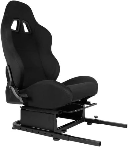 Marada Racing Simulator Cockpit Seat Frame with Black Seat with Bolts Suitable for Dardoo, Supllueer, Anman Sim Gaming Stand Adjustable & Portable Real Driving & Flying Simulation Split Seat Cockpit