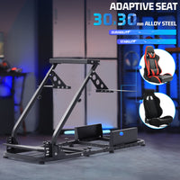 Marada Foldable Flight Racing Sim Cockpit Dual Platform Compatible with Thrustmaster, PXN, Logitech G29, G920, X52, X56 Adjustable Gaming Simulator Stand Throttle & Joystick & Keyboard Not Included