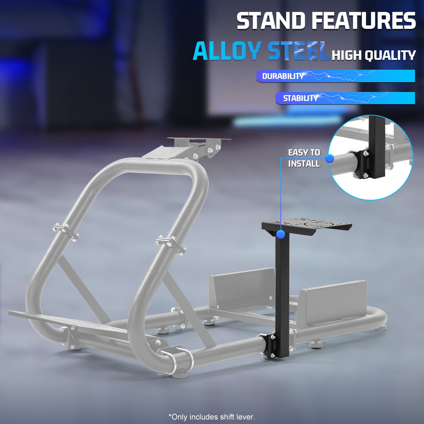 Marada Gearshift Mount Fit for 50MM Round Tube Racing Simulation Cockpit Upgrade Flight Gear Shift Platform