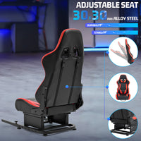Marada Rear Seat Frame with Bolts and Red Seat Compatible Stand Suitable for Dardoo, Supllueer, Anman Sim Gaming Stand Adjustable & Portable Real Driving & Flying Simulation Split Rear Seat Cockpit