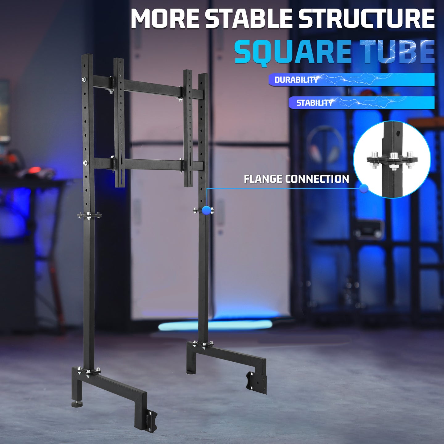 Marada Racing Sim Monitor Frame Suitable for Dardoo, Supllueer Stand Support Screens from 24 to 60 inches Stable & Height Position Adjustable Racing TV Mount for TV and PC Monitors Loading 110 lbs