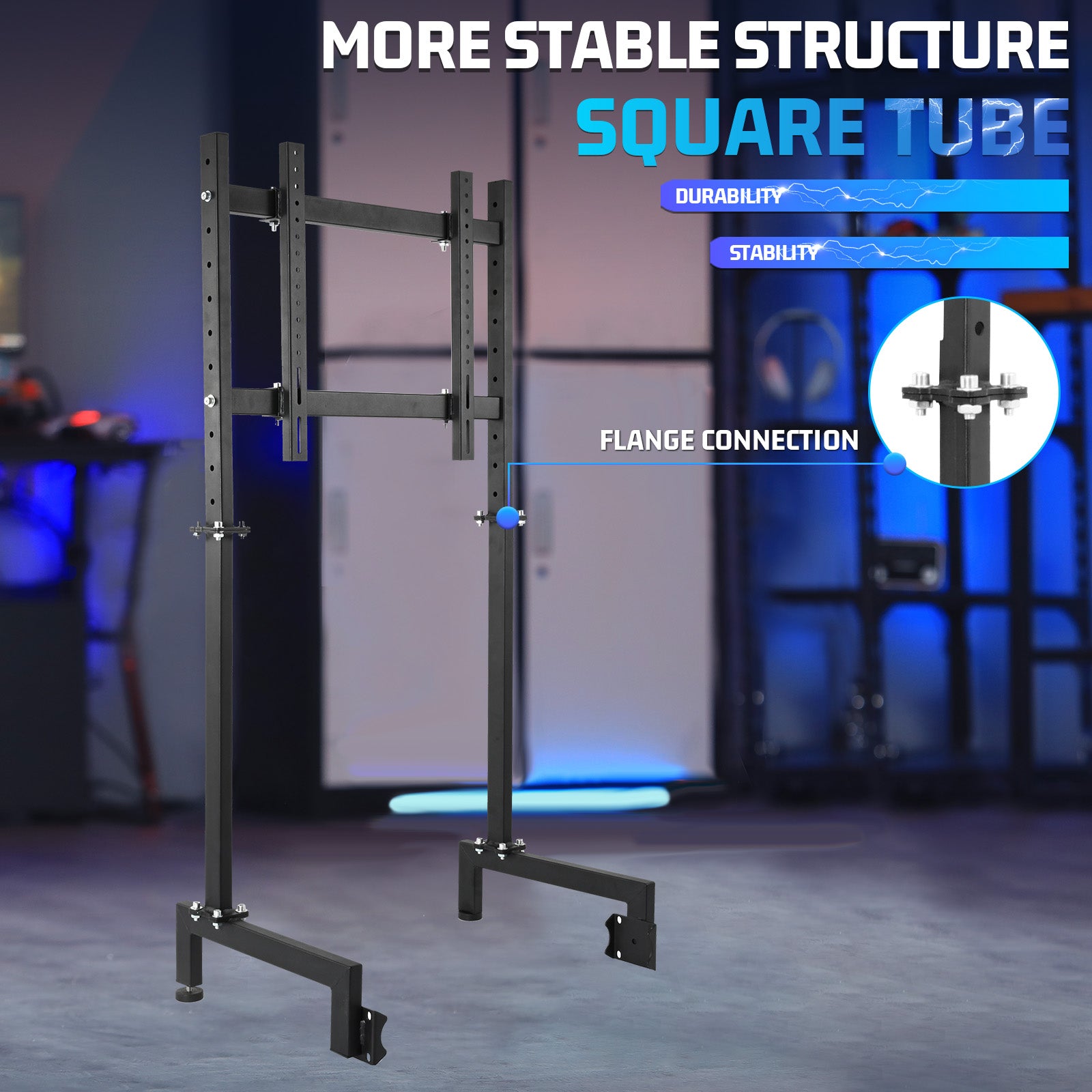 Marada Racing Sim Monitor Frame Suitable for Dardoo, Supllueer Stand Support Screens from 24 to 60 inches Stable & Height Position Adjustable Racing TV Mount for TV and PC Monitors Loading 110 lbs