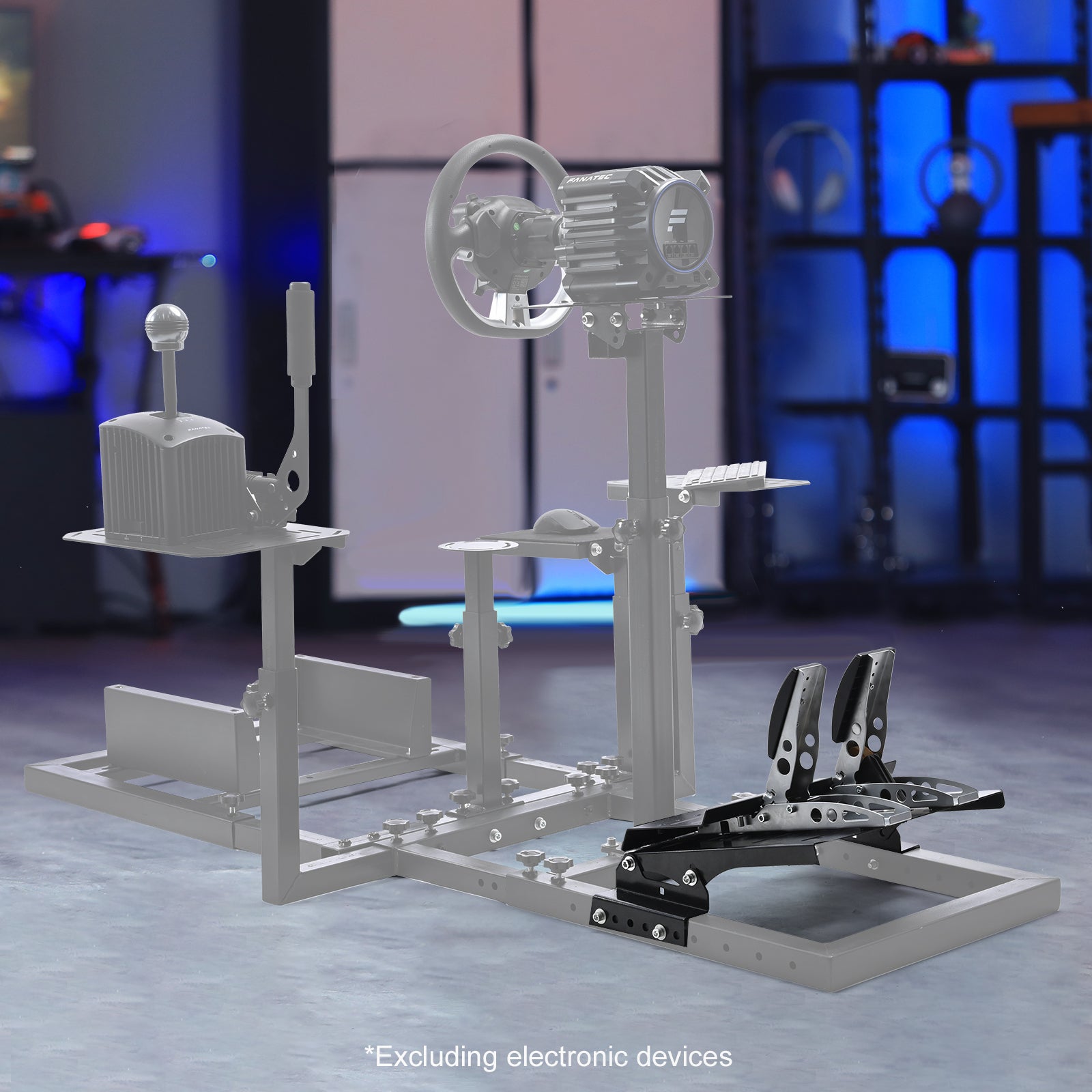 Marada Gaming Stand Pedal Mount - One-piece U-shaped Structure, 120LB Load Capacity, Multi-angle Adjustment, Compatible with Racing & Flight Pedals