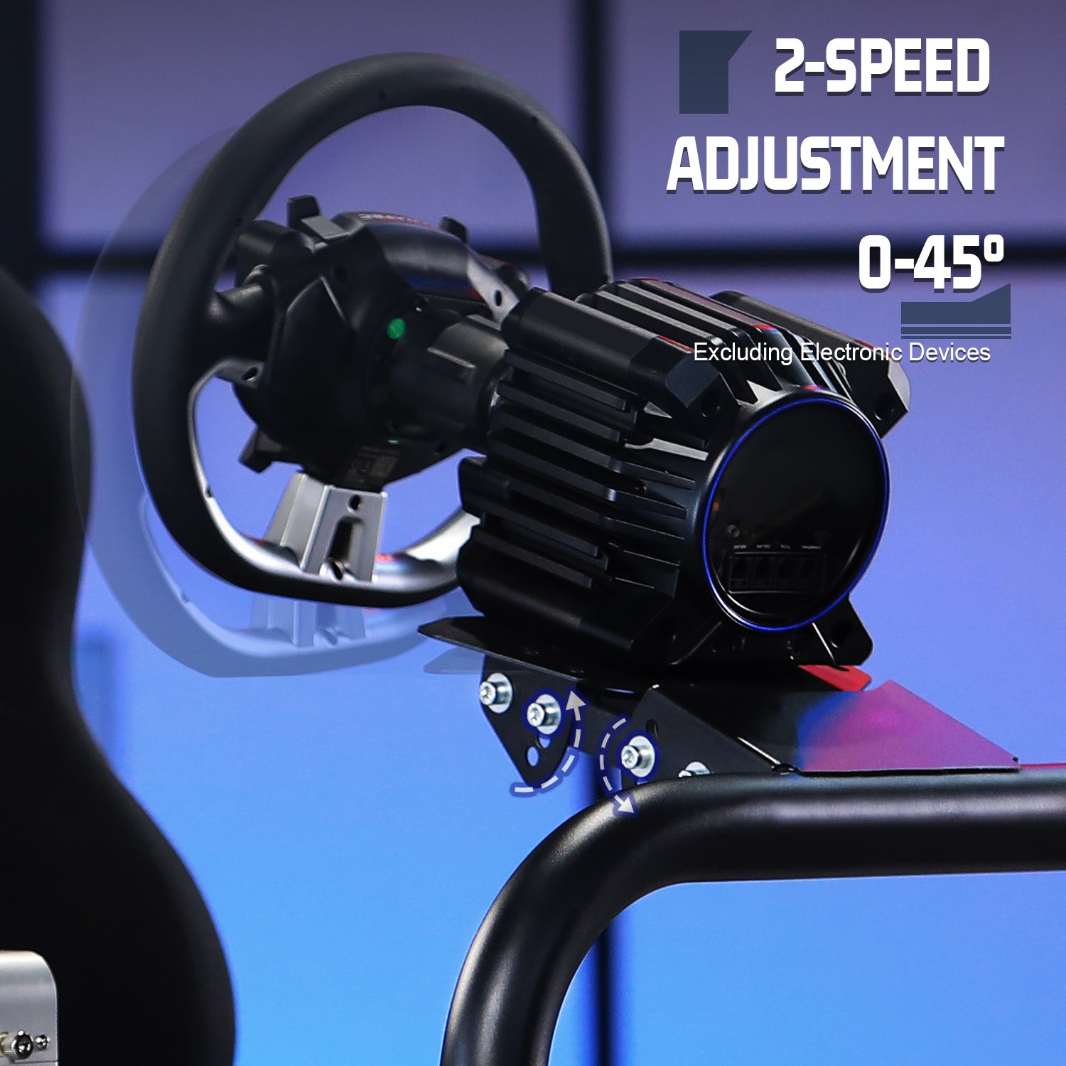 Marada Racing Cockpit Frame with Black Seat Upgrade Stable Racing Wheel Stand Adjustable Fit for Logitech G25 G27 G29 G920 Thrustmaster T80 T150 Wheel, Pedals,and Shifter Not Include