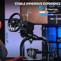 Marada Driving Simulator Cockpit with Monitor Stand & Red Seat Fit for G923 G920 T500,FANTEC,T3PA/TGT Stable & Strong Wheel and Pedals Not Included Racing Cockpit Full Kit-55