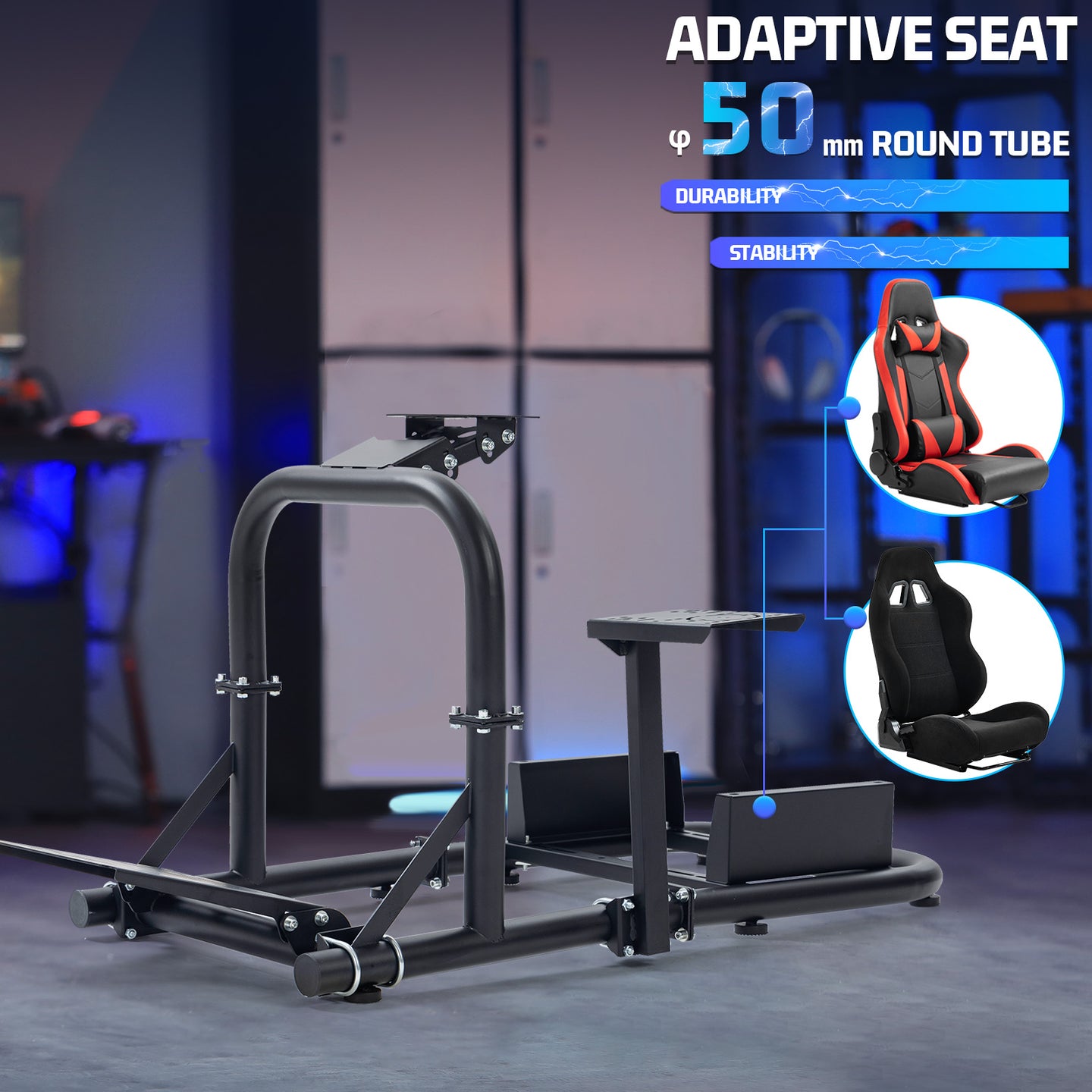 Marada G923 Racing Steering Wheel Stand Pro for Logitech G25 G27 G29 G920 Racing Simulator Cockpit Gaming Frame Video Game Accessories Shifter Wheel Pedals NOT Included