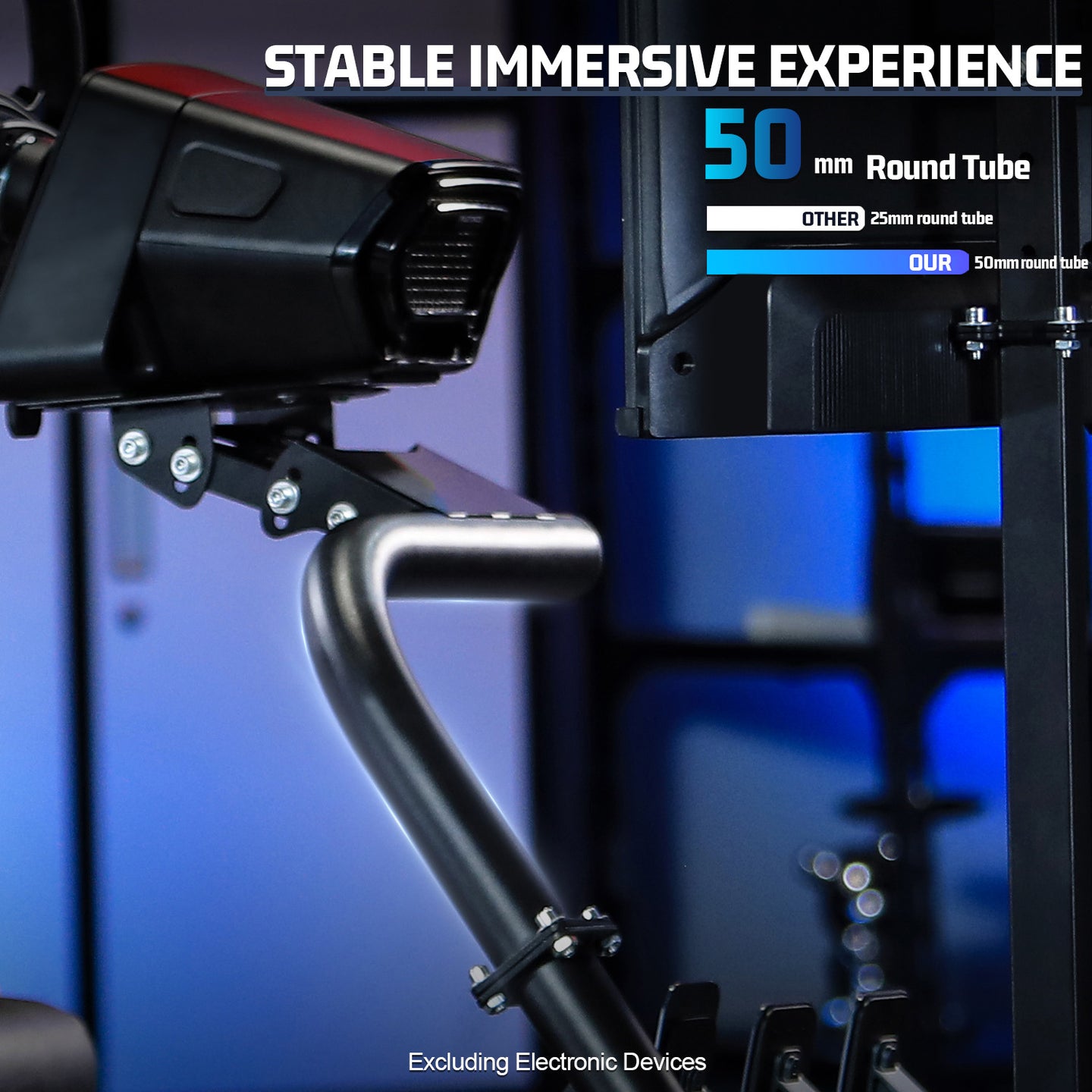 Marada Driving Simulator Cockpit with Monitor Stand & Black Seat Fit for Fantec, Logitech,G923 G920 T500 Wheel and Pedals Not Included