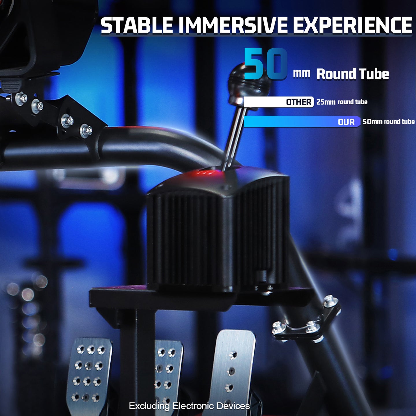 Marada Simulator Racing Wheel Stand (Cockpit 56) Adjustable Fit for |Logitech G25 G27 G29 G920 |Thrustmaster T80 T150 | Fanatec with Black Racing Seat Wheel, Pedals,and Shifter Not Include