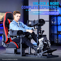 Marada Racing Flight Game Mount with Red Seat Compatible with Thrustmaster A10C Hotas Warthog Adjustable Throttle,Joystick,Keyboard not included