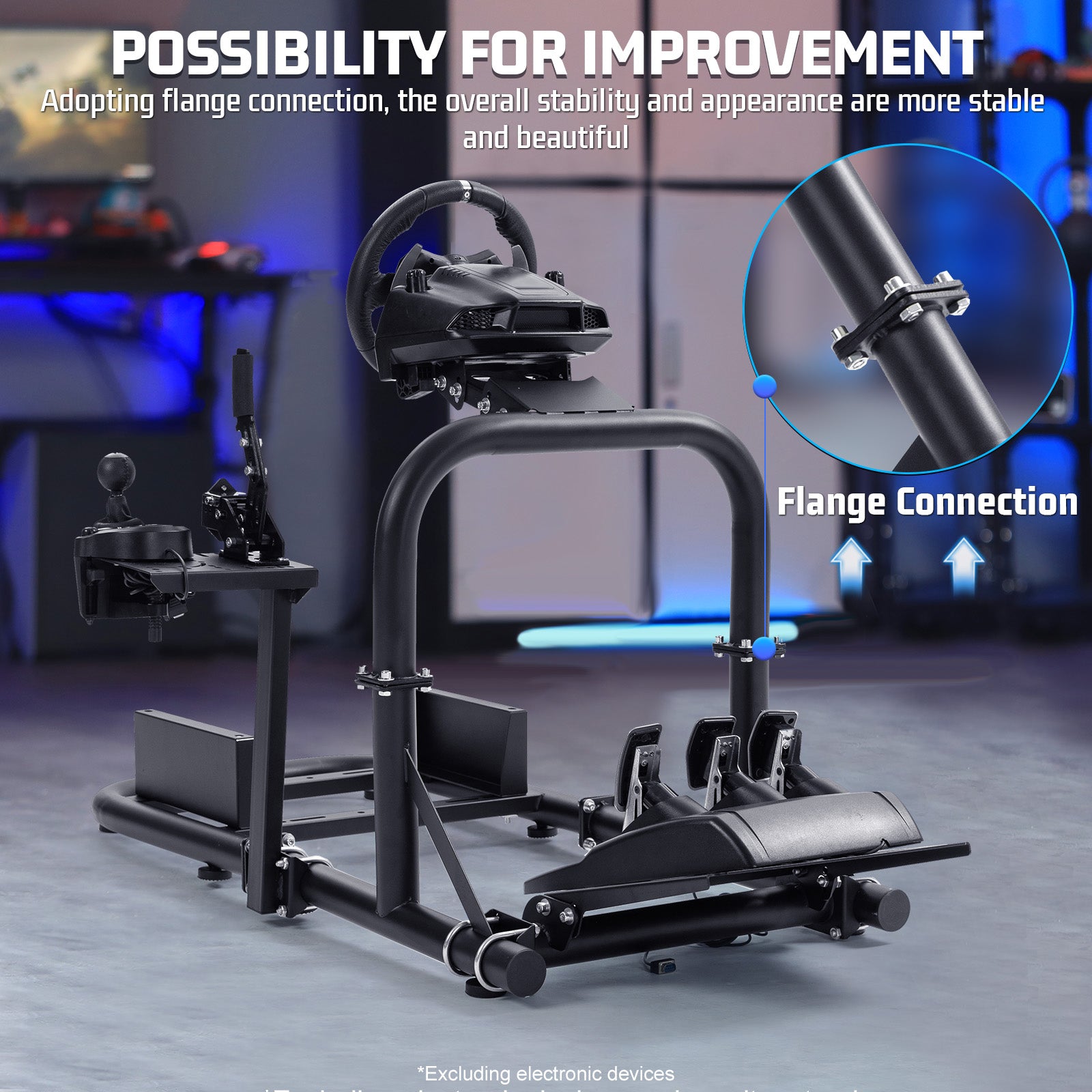 Marada G923 Racing Steering Wheel Stand Pro for Logitech G25 G27 G29 G920 Racing Simulator Cockpit Gaming Frame Video Game Accessories Shifter Wheel Pedals NOT Included