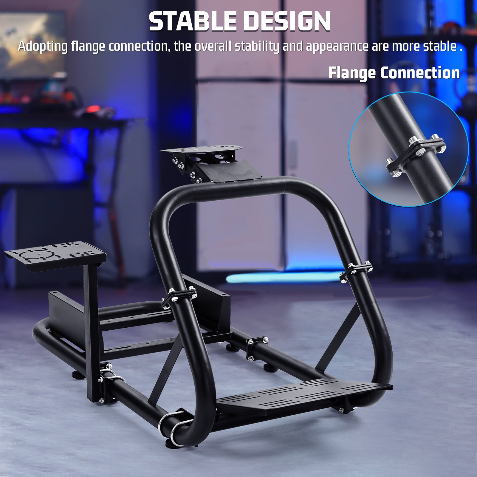 Marada Racing Cockpit Frame Upgrade Stable Racing Wheel Stand Adjustable Fit for Logitech G25 G27 G29 G920 Thrustmaster T80 T150 Fanatec Wheel, Pedals,and Shifter Not Include