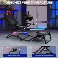 Marada Racing Sim Rig Cockpit with Seat for Logitech G29 G920 G923 | X-Type Stable Frame Structure | Wheel & Pedals Not Included