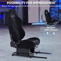 Marada Racing Simulator Cockpit Seat Frame with Black Seat with Bolts Suitable for Dardoo, Supllueer, Anman Sim Gaming Stand Adjustable & Portable Real Driving & Flying Simulation Split Seat Cockpit